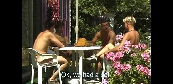  Steamy outdoor foursome gay orgy in the Lads Camp
